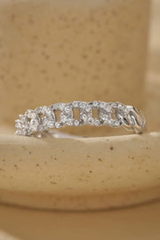 Simple Diamond Open Ring