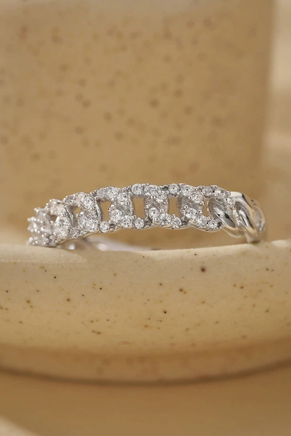 Simple Diamond Open Ring