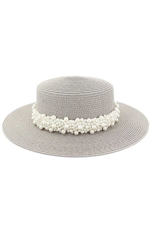 Pearl Embellished Beach Hat