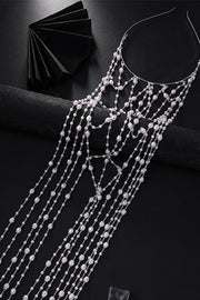 Fashionable Mesh Pearl Tassel Headband