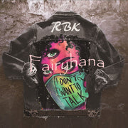 Halloween Print Long Sleeve Denim Jacket