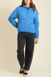 Solid Color Hooded Long-sleeved Loose Pocket Padded Top