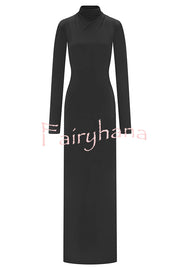 Sexy Backless Long-sleeved Stretch Slim-fit Maxi Dress