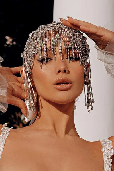 Fashionable Sparkling Rhinestone Tassel Hair Accessory