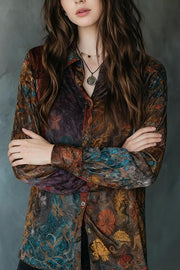 Unique Print Retro Long-sleeved Casual Shirt