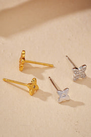 Fashionable Diamond Four-leaf Clover Earrings
