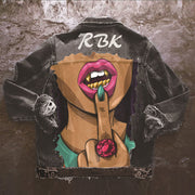 Halloween Print Long Sleeve Denim Jacket
