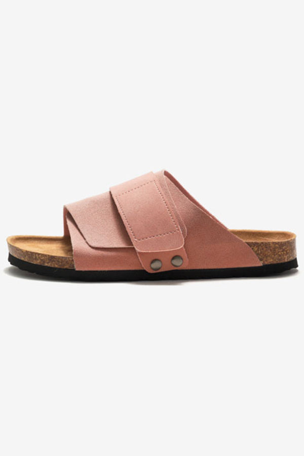 Frosted Leather Beach Slip-on Sandals