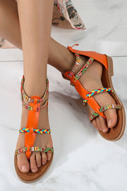 Bohemian Ethnic Style Patchwork Flat Sandals