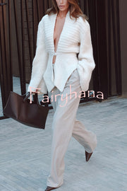 Retro V-neck Long-sleeved Sexy Hollow Loose Knitted Cardigan