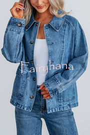 Stylish Single-breasted Casual Pocket Denim Jacket