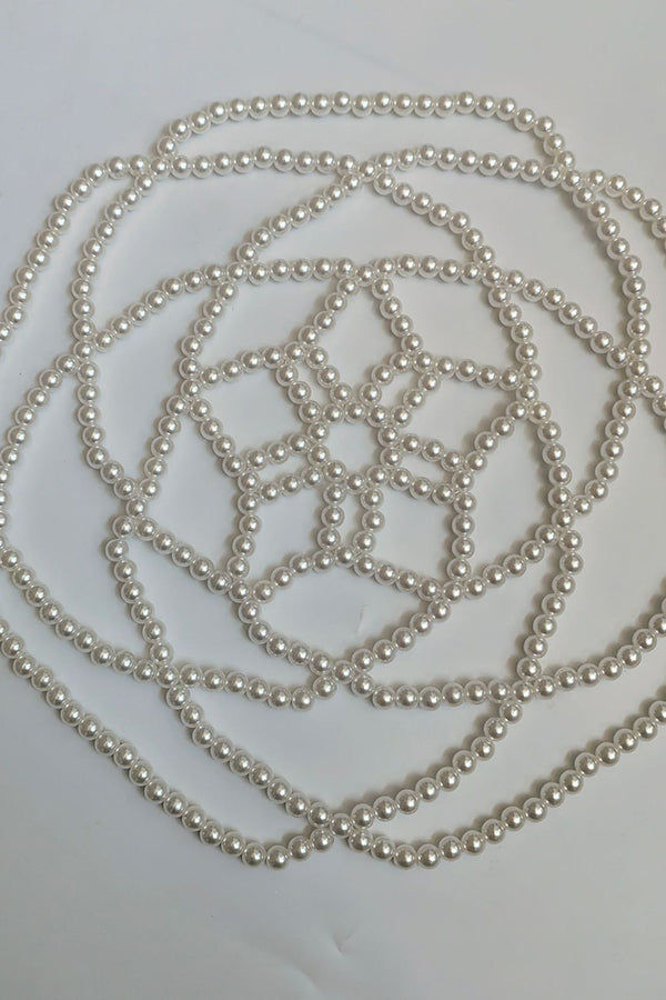 French-style Faux Pearl Openwork Hairnet