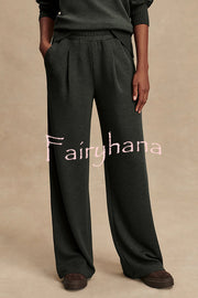 Barker High-Neck Long Sleeve Side Zipper Sweatshirt and Elastic Waist Pocketed Loose Pants Set